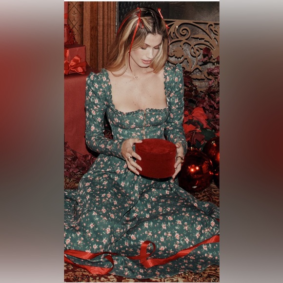 House of CB Green Floral Dress - Picture 1 of 4